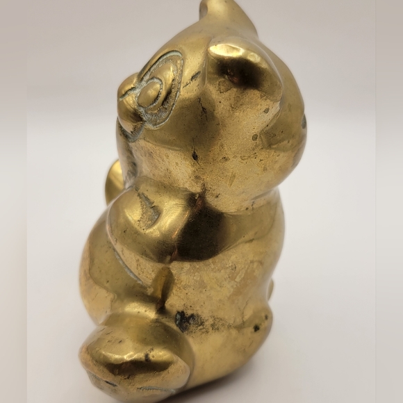 Vintage Brass Panda/Cat Bear Bank. - Picture 3 of 7